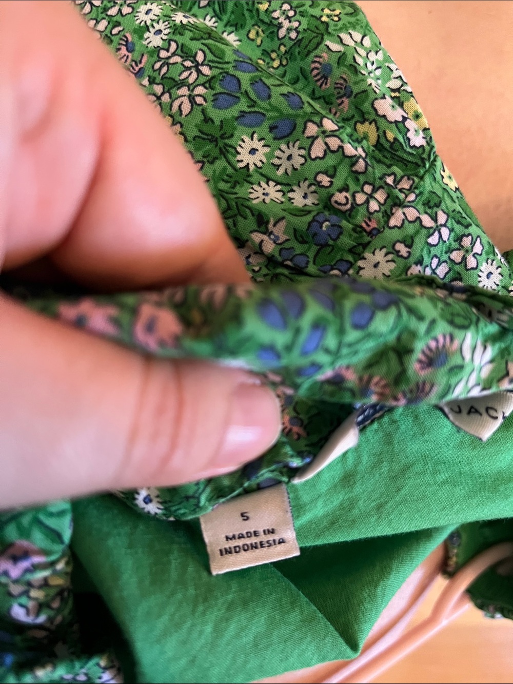 Janie and Jack Green Floral Puff-Sleeve Dress - Picture 4 of 6